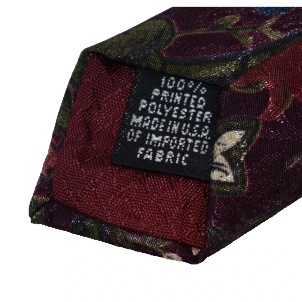 Vtg Christian Dior Monsieur Necktie Neck Tie - Floral Burgundy - Harry Styles